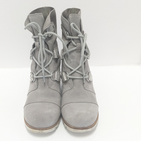 Sorel Suede Joan Of Arc Wedge Boots - Picture 6 of 16